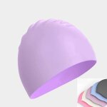 Bonnet de bain en tissu pour femmes et hommes, protection des cheveux longs, fleurs pliss�es, imprim�, ...