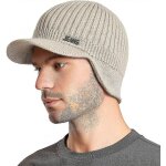 Bonnet d'hiver pour homme, casquette de baseball chaude en tricot epais avec visière et cache - oreilles, ... Bonnet d'hiver pour homme, casquette de baseball chaude en tricot epais avec visière et cache - oreilles, ...