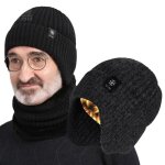 Bonnet d'hiver tricot� pour homme avec doublure en polaire et protection des oreilles - chaud et coupe ...