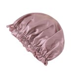 Bonnet de nuit 100 % soie de m�rier pour femme, foulard doux pour dormir rose l