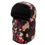 Bonnet de ski d'hiver avec cache - oreilles et masque coupe - vent