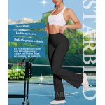 Bootcut leggings v back scrunch pour femmes, pantalons de sport jambes evass pour yoga