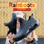 Bottines de pluie impermables pour hommes, chaussures de pche plates antidrapantes dcontractes en ...