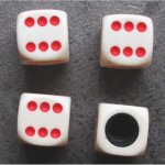 Bouchon de valve de roue (x4) de ivoire rouge auto moto velo