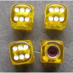 Bouchon valve de roue (x4) de jaune transparent auto moto