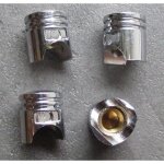Bouchon valve de roue (x4) piston auto moto velo usa chrome