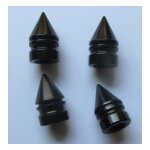 Bouchon valve de roue (x4) spike noir pointe auto moto velo
