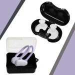 Boucles de nez en silicone pour natation sp�ciales anti - naissance couleur violette double crochet boucles ...