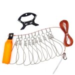 Boucle de verrouillage de pche avec moulinet en acier inoxydable, lanire pour poisson vivant, ceinture, ...