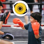 Bouclier de frappe rond en cuir, coussinets de mise au point, equipement de boxe rond, double poigne, ...
