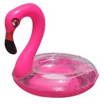 Boue gonflable gante scintillante - flamand rose