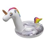Bouée gonflable géante scintillante - licorne Bouée gonflable géante scintillante - licorne