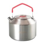 Bouilloire de camping 1, 5 l, bouilloire en acier inoxydable pour feu de camp, thire et cafetire de ...
