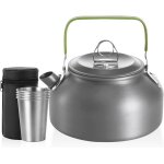 Bouilloire de camping, th�i�re 0, 8 l, cafeti�re, bouilloire de camping avec 4 gobelets en acier inoxydable ...