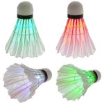 Boule de badminton en plastique a led, 4 pi�ces / lot, boules lumineuses color�es
