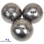 Boules de p�tanque obut match it (0) inox 73mm : gris 57228