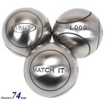 Boules de p�tanque obut boules de p�tanque obut match it inox 74mm strie1 argent m�talis� 710g