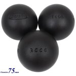 Boules de ptanque obut rcc durete plus 75mm noir 14069
