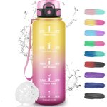 Bouteille d'eau 1, 5l, gourde sport avec filtre, bouteille d'eau, bouteille motivation avec slogan de ...