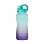 Bouteille d'eau de fitness grande capacit 2000ml, avec poigne en paille, anti - fuite, portable, sans ...