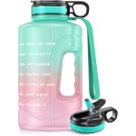 Bouteille d'eau de motivation avec marquages de temps et paille, 2, 2 l, grande carafe d'eau de sport ...