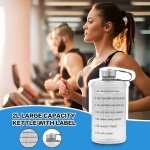 Bouteille d'eau multifonction en forme d'halt�re, grande capacit�, en plastique, portable, sport, fitness, ...