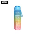 Bouteille d'eau portable de 900ml, flacons sous vide, verres, camping, motivation, jupe, sport en plein ...