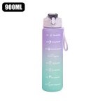 Bouteille d'eau portable de 900ml, flacons sous vide, verres, camping, motivation, jupe, sport en plein ...