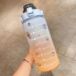 Bouteille d'eau de sport de grande capacit 2l, tasse de paille gradue de fitness, bouteille d'eau portable ...