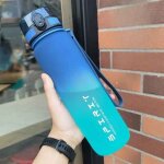 Bouteille d'eau de sport de grande capacit, carafes de fitness, tasse en plastique colore, voyage en ...
