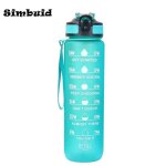 Bouteille d'eau de sport, bouteille de motivation de couleur dgrade avec marqueur de temps, tasse anti ...