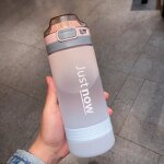 Bouteille d'eau de sport avec paille, bouilloire de sport en plein air grande capacit� sans bpa, sangle ...
