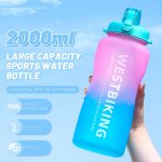 Bouteille d'eau de sport avec paille, camping, randonne, exercice, bouteille en plastique d'extrieur, ...