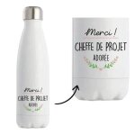 Bouteille isotherme cheffe de projet adore gourde rutilisable