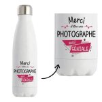 Bouteille isotherme merci photographe gniale gourde rutilisable