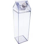 Bouteille de lait carr�e(transparent / 1000 ml) claire bouteille de jus d'eau en plastique etanche pour ...
