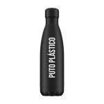 Bouteille originale  p * * * pl�stico . thermos en acier inoxydable de couleur noire. 500 ml. mesures ...