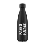 Bouteille originale  p * * * * * de plastique . thermos en acier inoxydable de couleur noire. 500 ml. ...