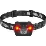 Br01 lampe frontale led ultra puissante, lampes frontales lumire rouge pile aaa avec 4 modes, ip66 lampe ...