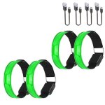 Bracelet lumineux led usb r�fl�chissant, 4 pi�ces, bande lumineuse pour jogging, course a pied, sport ...
