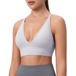 Brassire de sport pour femme avec soutien - gorge rembourr en v profond sans couture sans armatures ...