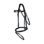 Bridon equitation anatomique muserolle combin�e avec mousqueton dy'on