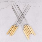 Brochettes de barbecue en acier inoxydable 35cm, 10 pices, brochettes de kebab a aiguille, bton de ...
