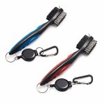 Brosse de club de golf, putter de poteau de golf, nettoyeur de rainure double face, brosses de nettoyage ...