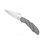 Byrd knife by03tip2 couteau cara cara 2, lame acier 8cr13mov a cran, profil plat, manche 12 cm titanium ...