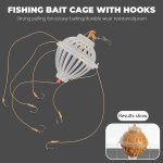 Cage a appts sphrique avec six hameons de pche a la carpe, 1 pice, boite, accessoire anti - explosion, ...