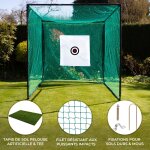 Cage avec filet d'entrainement pour swing au golf - 300 x 300 cm - pratiquer votre lancer de balle - ...