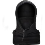 Cagoule d'hiver en polaire thermique, echarpe, masque de ski, cache - cou, bonnet a capuche, noir Cagoule d'hiver en polaire thermique, echarpe, masque de ski, cache - cou, bonnet a capuche, noir