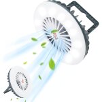Camping lantern with fan, led tent lamp with usb rechargeable fan, tent lamp lantern powerbank camping ...