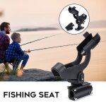 Canne a pêche gonflable n66, double usage, support de pêche rotatif réglable, siège fixe Canne a pêche gonflable n66, double usage, support de pêche rotatif réglable, siège fixe
